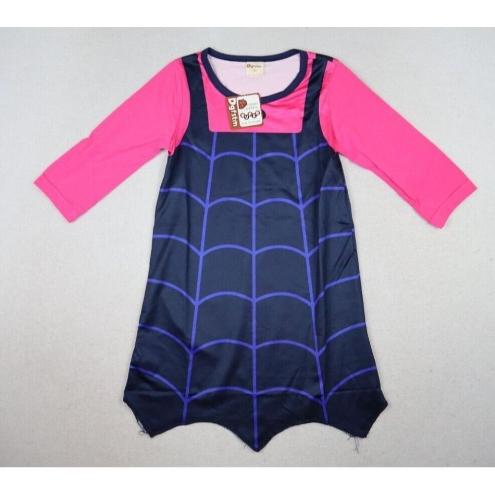 GIRL'S VAMPIRE SPIDERWEB COSTUME DRESS - DGFSTM - SIZE 140 - US 9/10